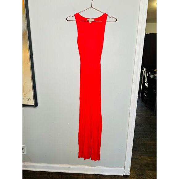 MICHAEL KORS Red Ribbed Sleeveless Scoop Neck Tank Dress Size Extra Small - Picture 3 of 13